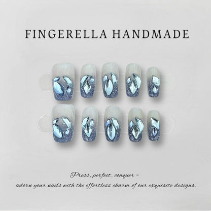 Blue Glitter | Handmade Press-On Nails