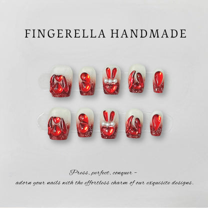 Ruby Hare | Handmade Press-On Nails