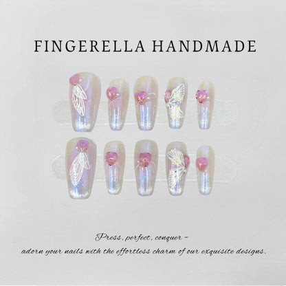 Fluttering Love Wings | Handmade Press-On Nails