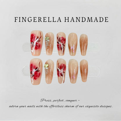 Scarlet Petal | Handmade Press-On Nails