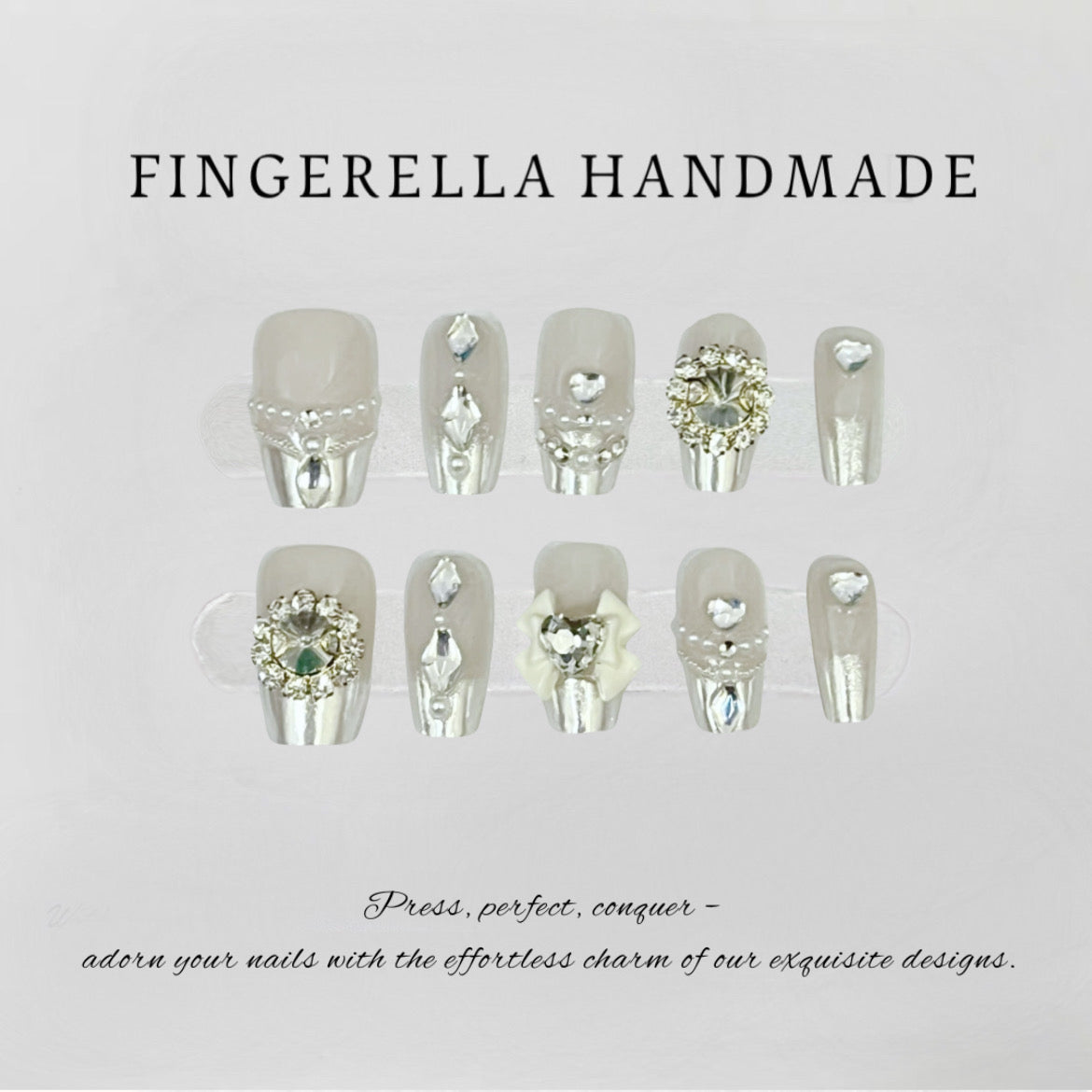 White Elegant | Handmade Press-On Nails