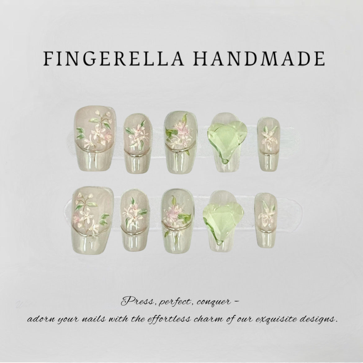 Crystal Bloom | Handmade Press-On Nails