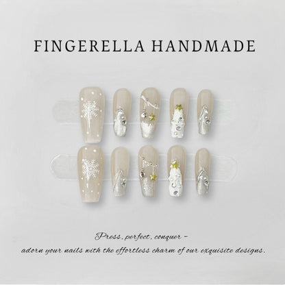 Snowy White | Handmade Press-On Nails