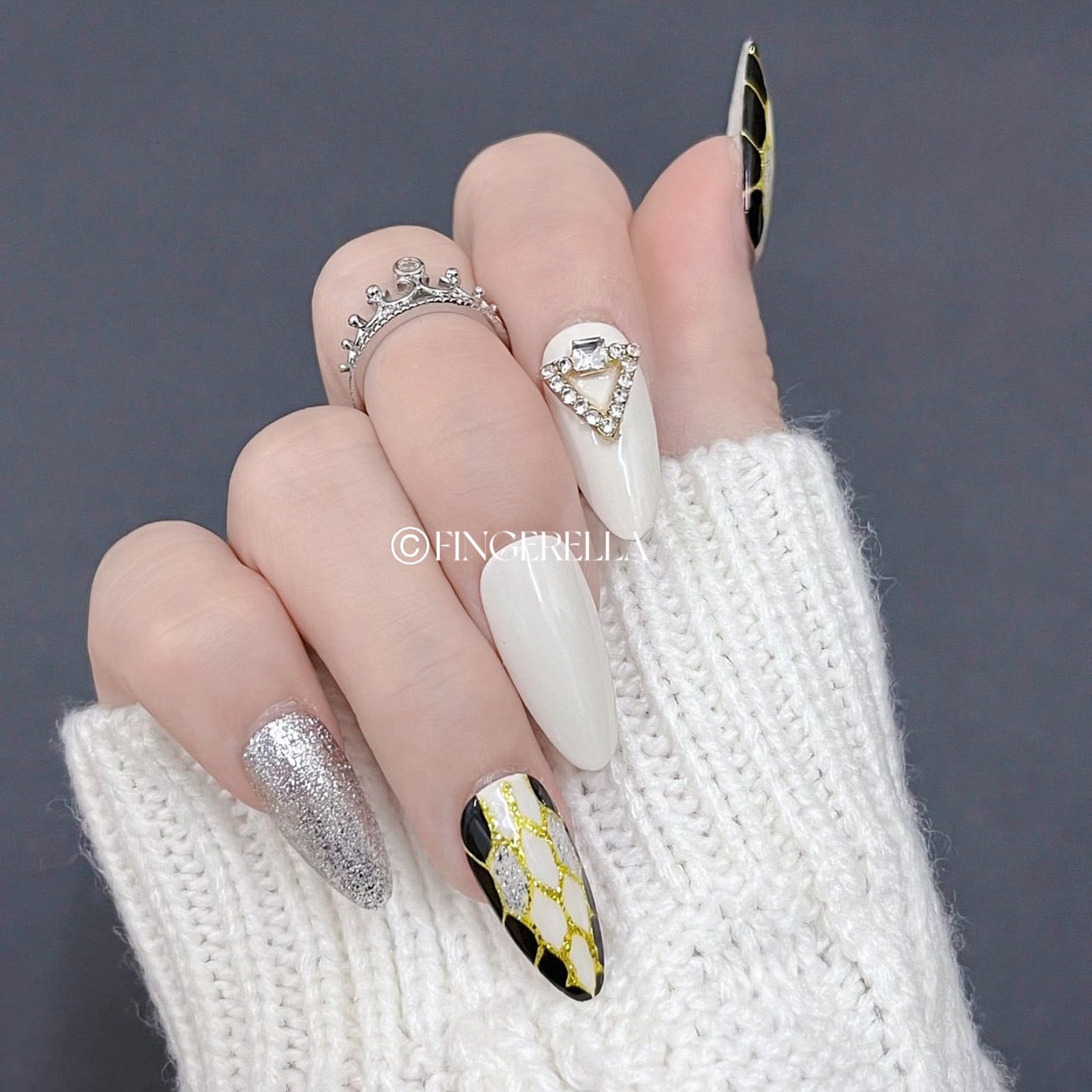 Golden Serpent Tips | Handmade Press-On Nails