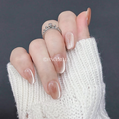 Natural Cat Eye (Brown) | Handmade Press-On Nails