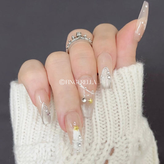 Snowy White | Handmade Press-On Nails