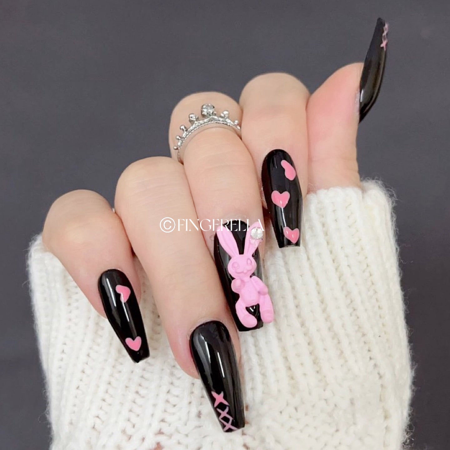 Nocturnal Bunny | Handmade Press-On Nails