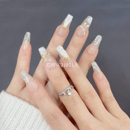 Snowy White | Handmade Press-On Nails