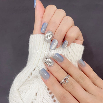 Sapphire Elegance Nails | Handmade Press-On Nails