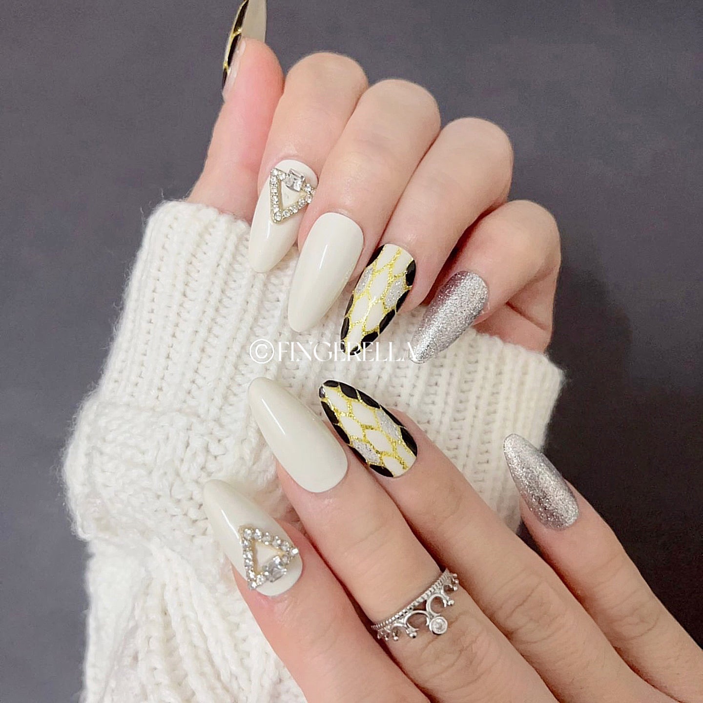 Golden Serpent Tips | Handmade Press-On Nails