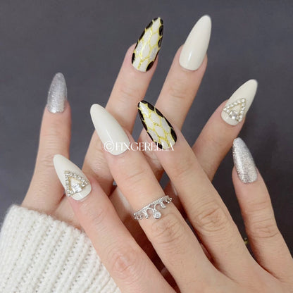 Golden Serpent Tips | Handmade Press-On Nails