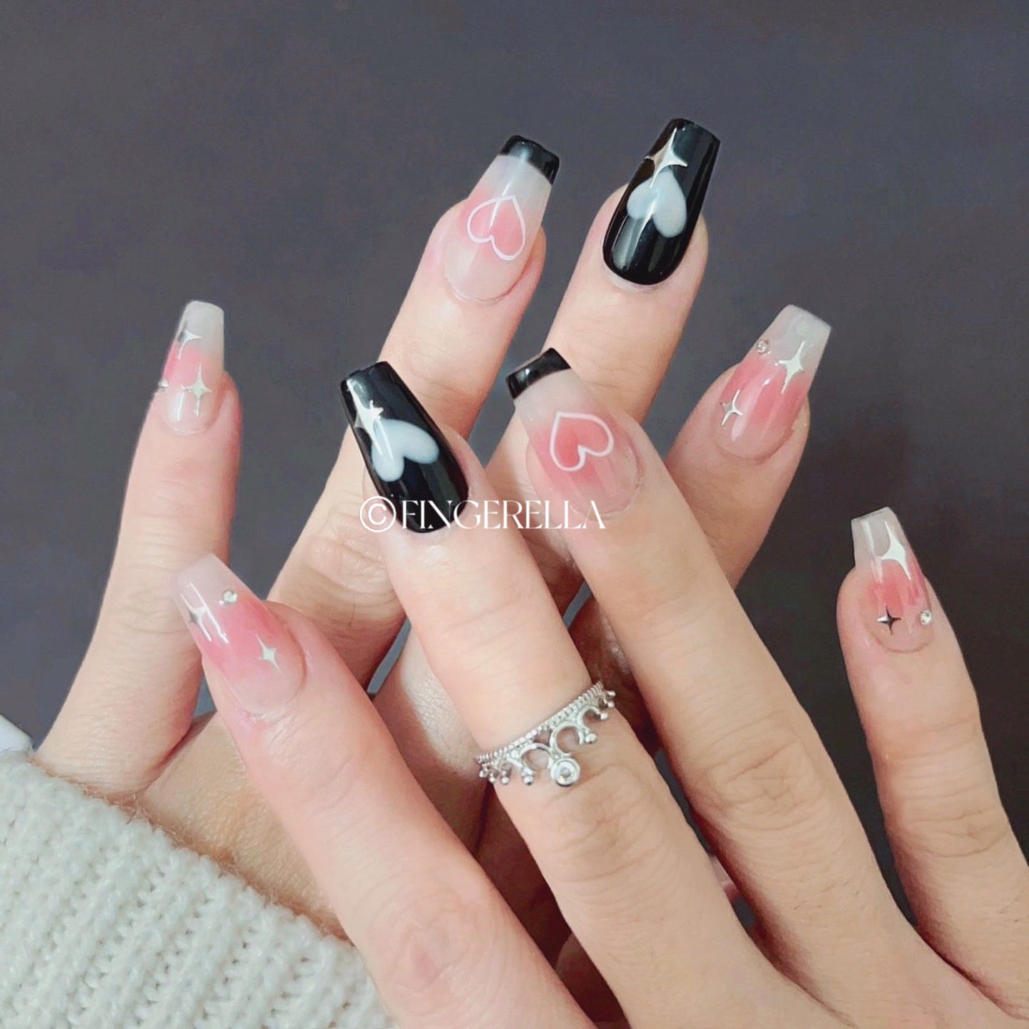 Romantic Noir | Handmade Press-On Nails