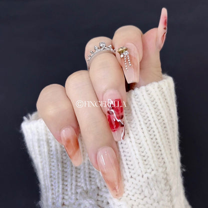 Scarlet Petal | Handmade Press-On Nails