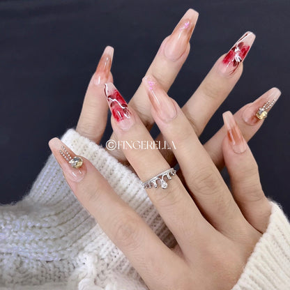 Scarlet Petal | Handmade Press-On Nails