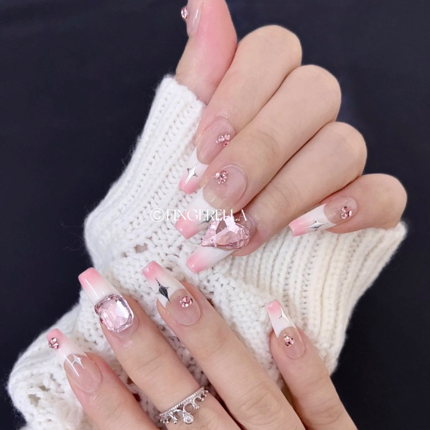 Pinky Starburst | Handmade Press-On Nails