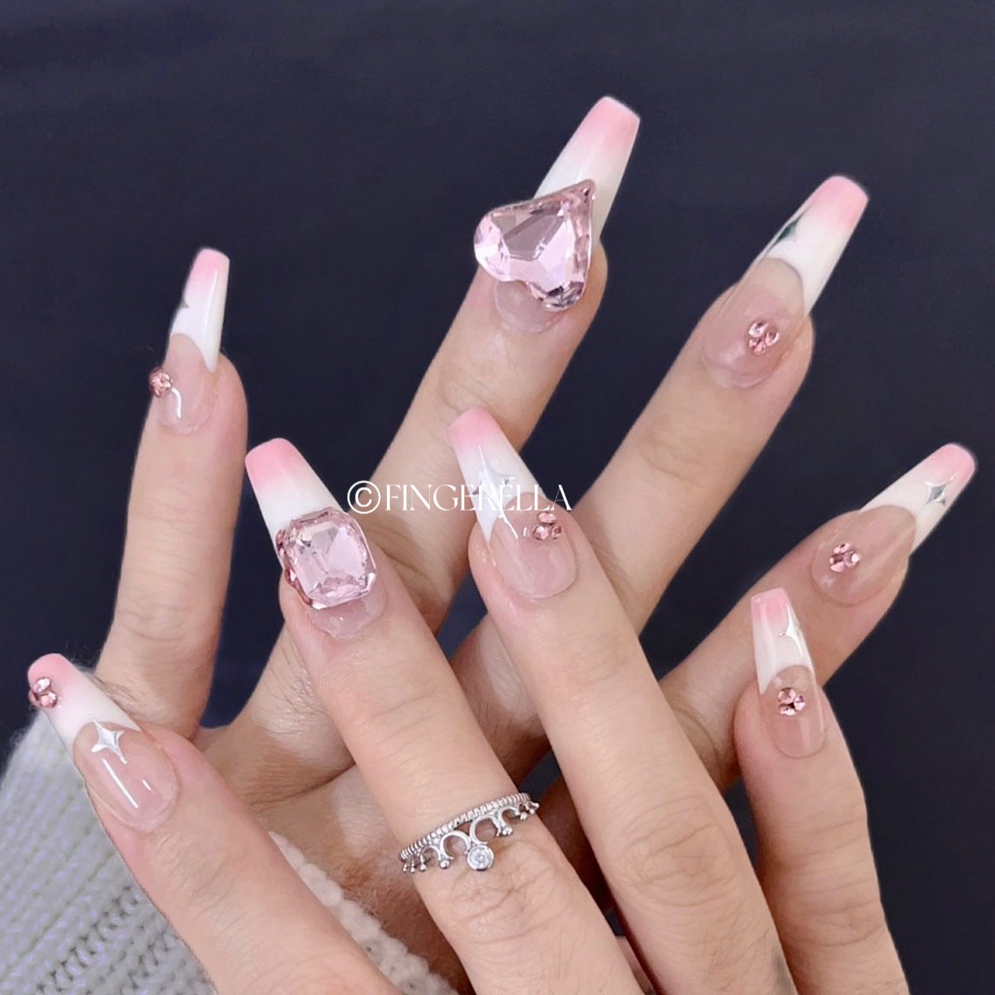 Pinky Starburst | Handmade Press-On Nails