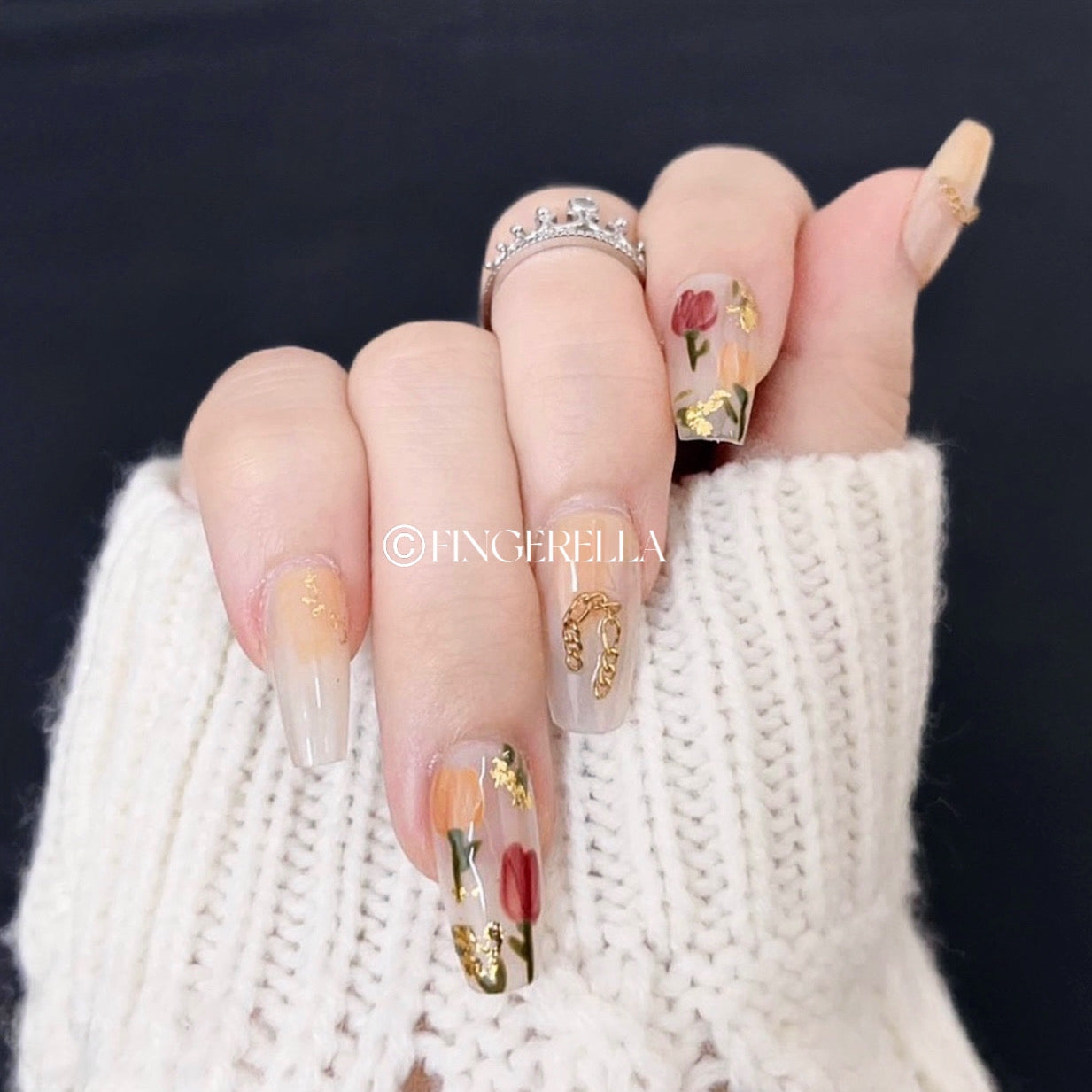 Floral Radiance Delight | Handmade Press-On Nails