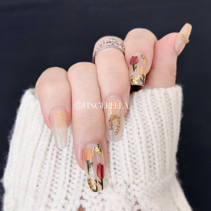 Floral Radiance Delight | Handmade Press-On Nails