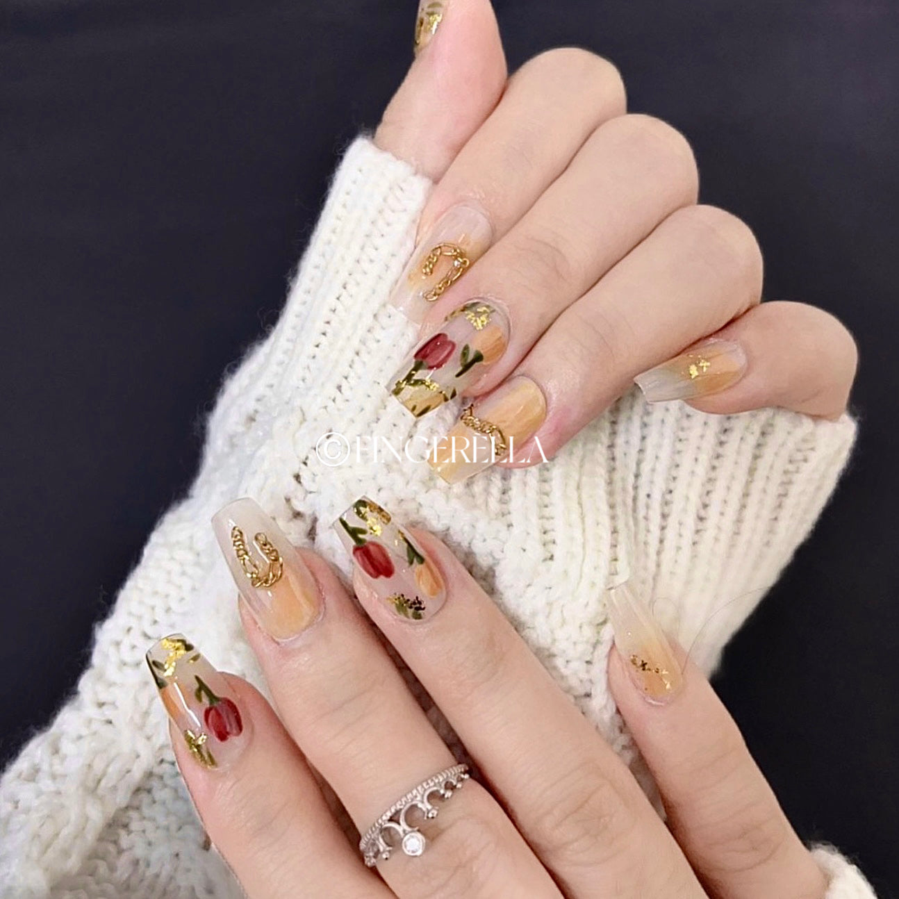 Floral Radiance Delight | Handmade Press-On Nails