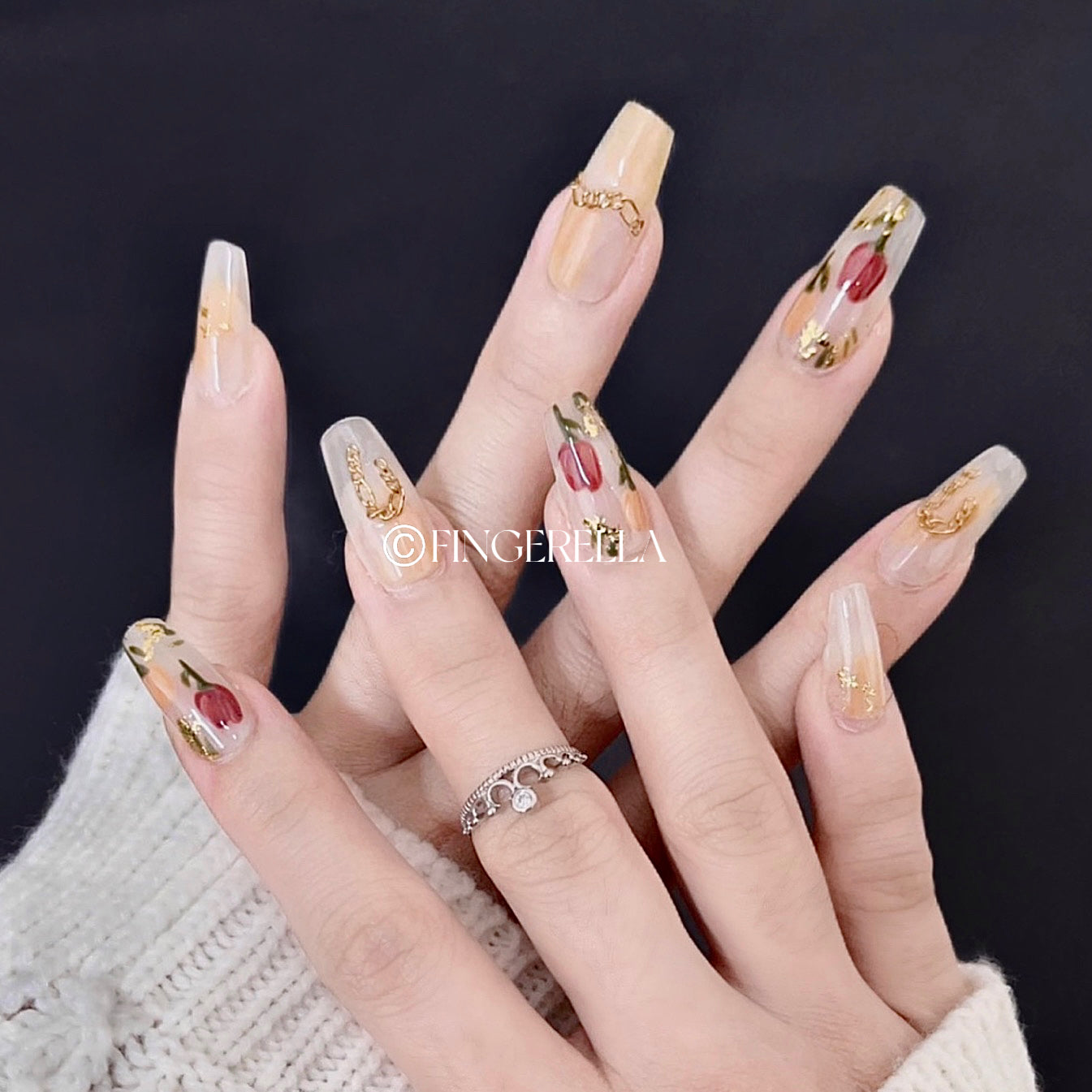 Floral Radiance Delight | Handmade Press-On Nails