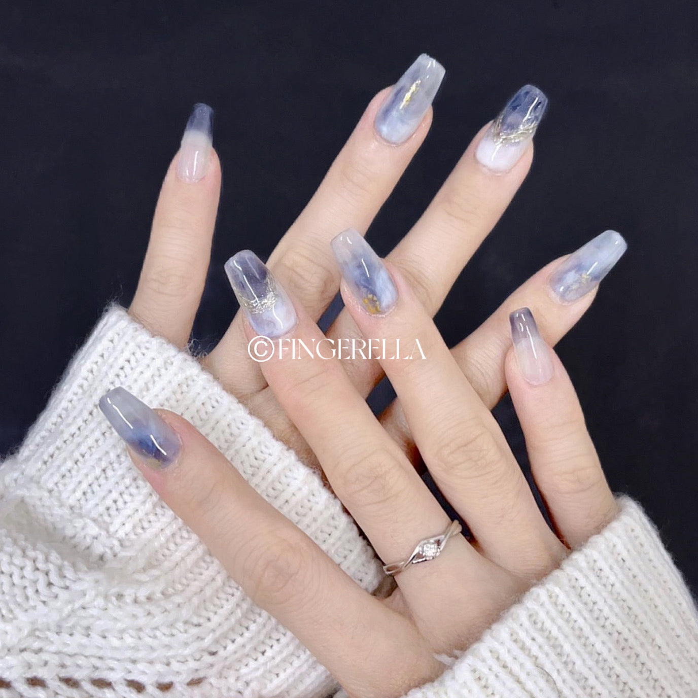 Azure Mist | Handmade Press-On Nails