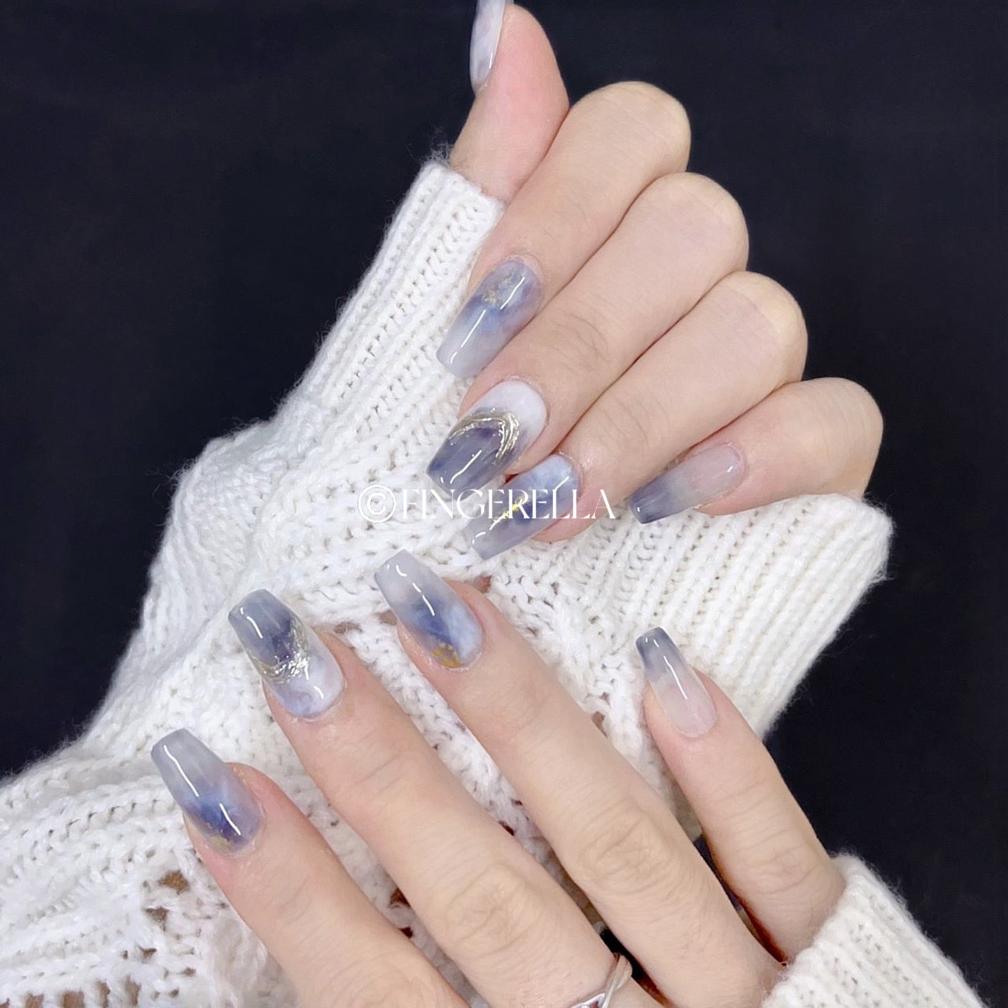 Azure Mist | Handmade Press-On Nails