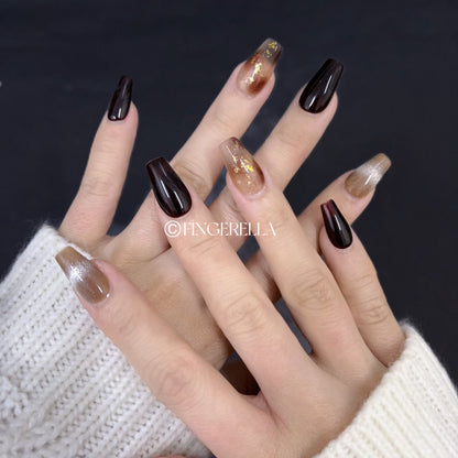 Cocoa Cream Ombre | Handmade Press-On Nails