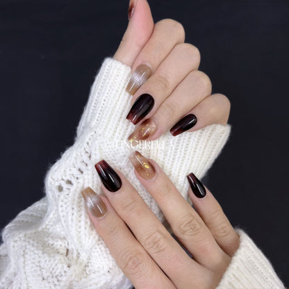 Cocoa Cream Ombre | Handmade Press-On Nails