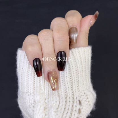 Cocoa Cream Ombre | Handmade Press-On Nails