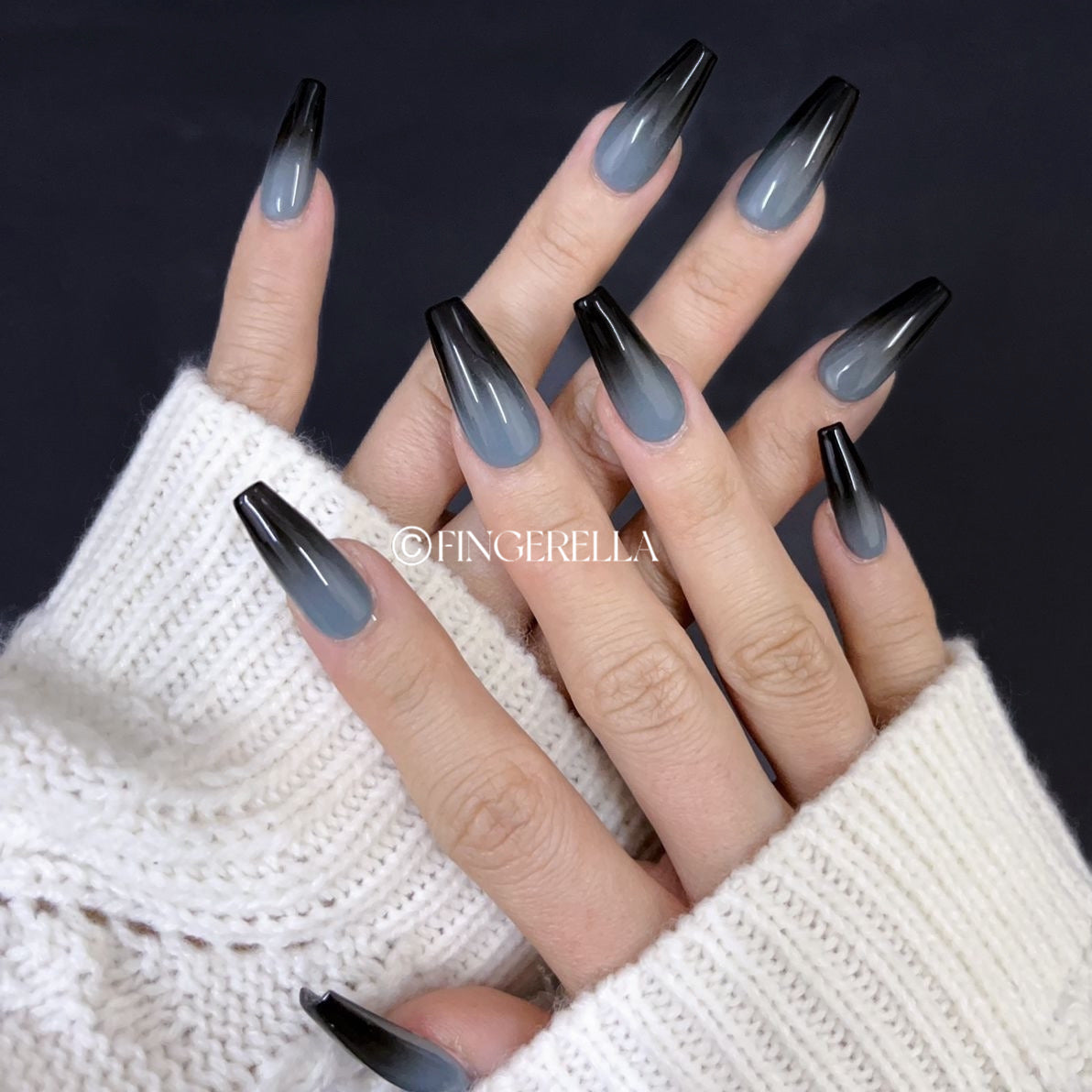 Shadow Mist Nails| Handmade Press-On Nails