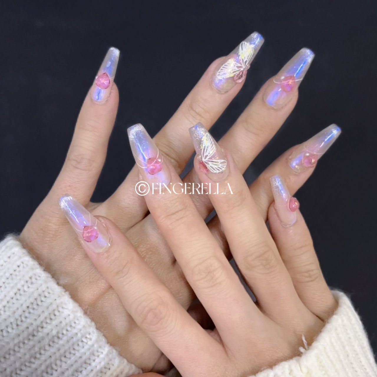 Fluttering Love Wings | Handmade Press-On Nails