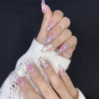 Fluttering Love Wings | Handmade Press-On Nails