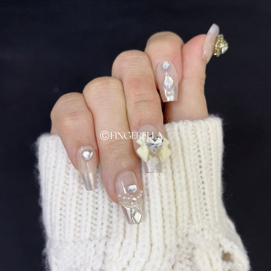 White Elegant | Handmade Press-On Nails