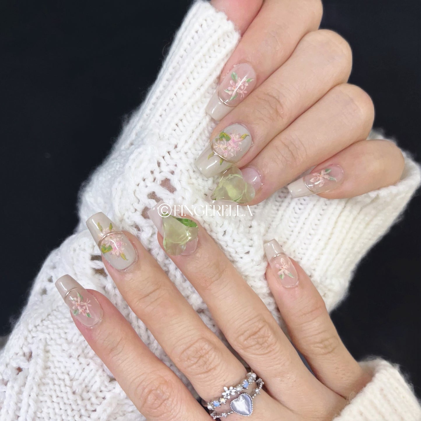 Crystal Bloom | Handmade Press-On Nails